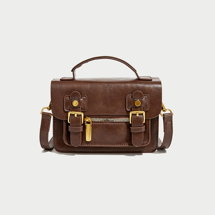 Mini Vintage Crossbody Messenger Bag Retro Flap Cambridge Bag Casual Handbag & Shoulder Purse