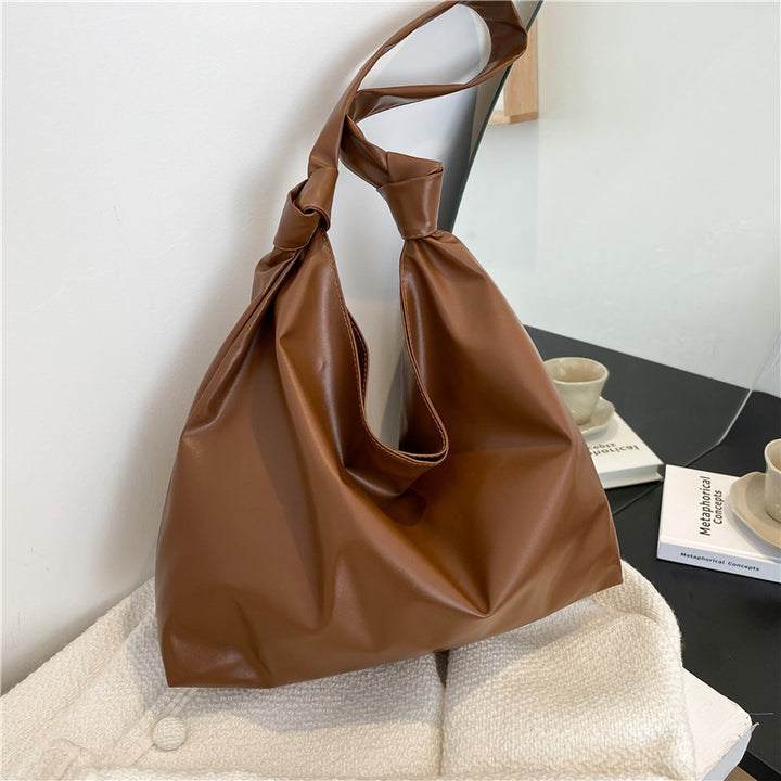 Minimalist Hobo Bag Large Capacity Shoulder Bag Faux Leather Handbag For Work Travel