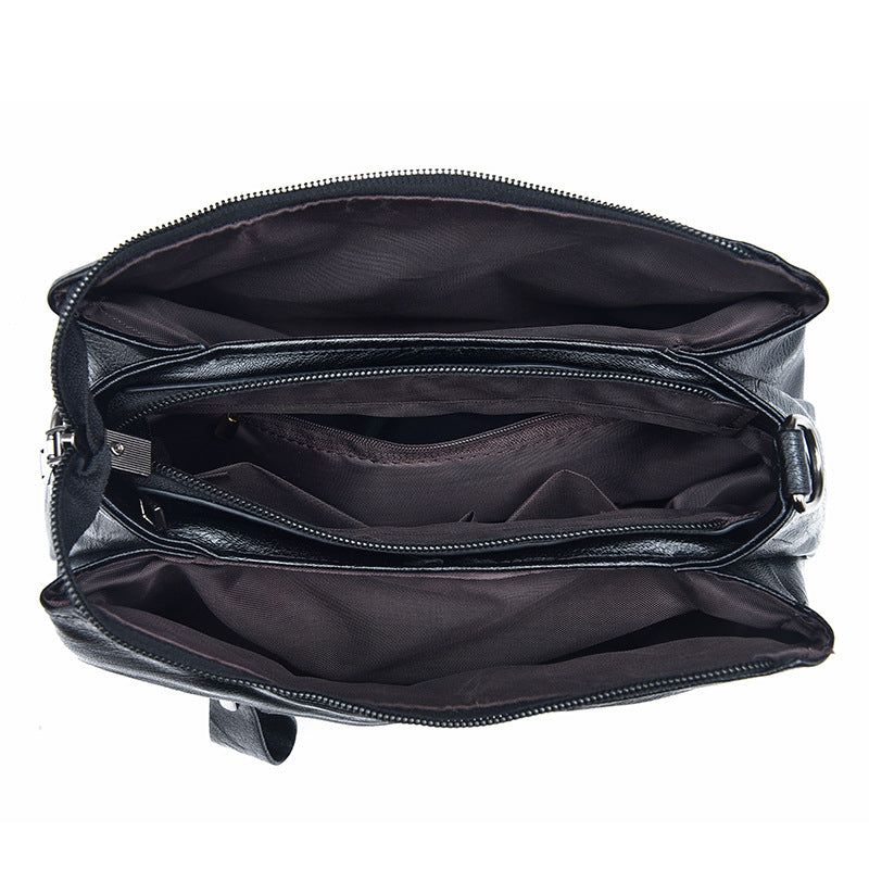 Retro Crossbody Bag Solid Color Adjustable Strap Shoulder Bag Large Capacity Commuter Bag