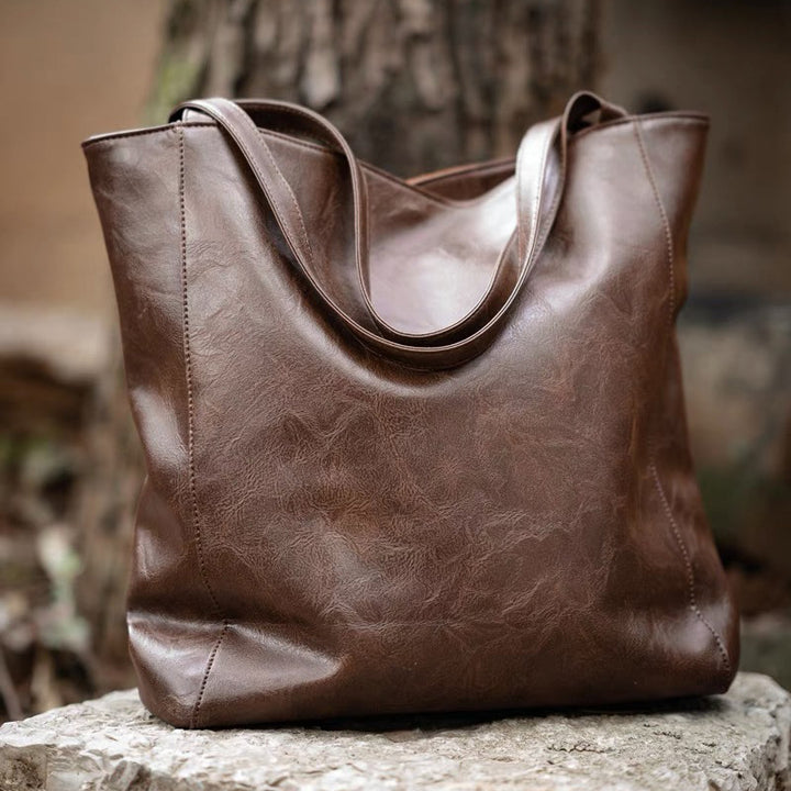 Color Stitching Large Capacity Tote Bag Textured Shoulder Bag Casual Versatile Commuter Bag