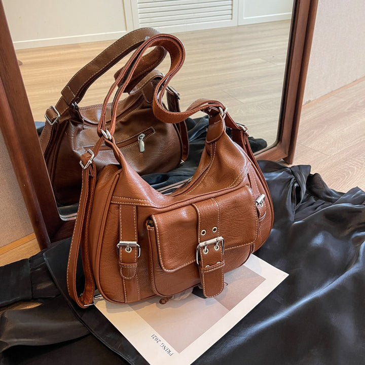 Retro Punk Hobo Bag Also A Backpack Vintage Large Capacity Shoulder Bag Satchel Bag