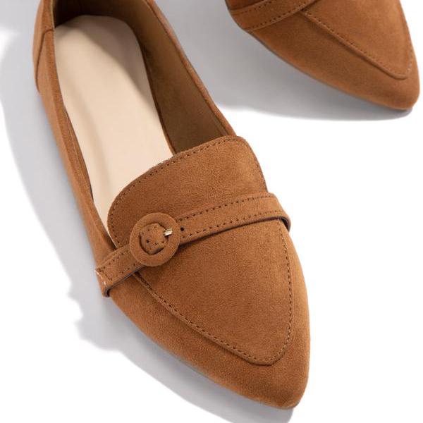 Casual Pointed Toe Slip-On Loafers Flat Walking Shoes