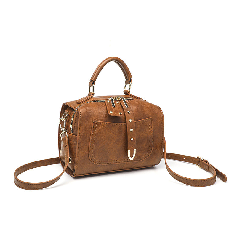 Vintage Top Handle Boston Bag Crossbody Bag Classic Handbag Shoulder Bag