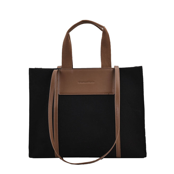 Trendy Large Capacity Tote Bag Retro Color Contrast Hobo Bag Casual Shoulder Purse For Commute