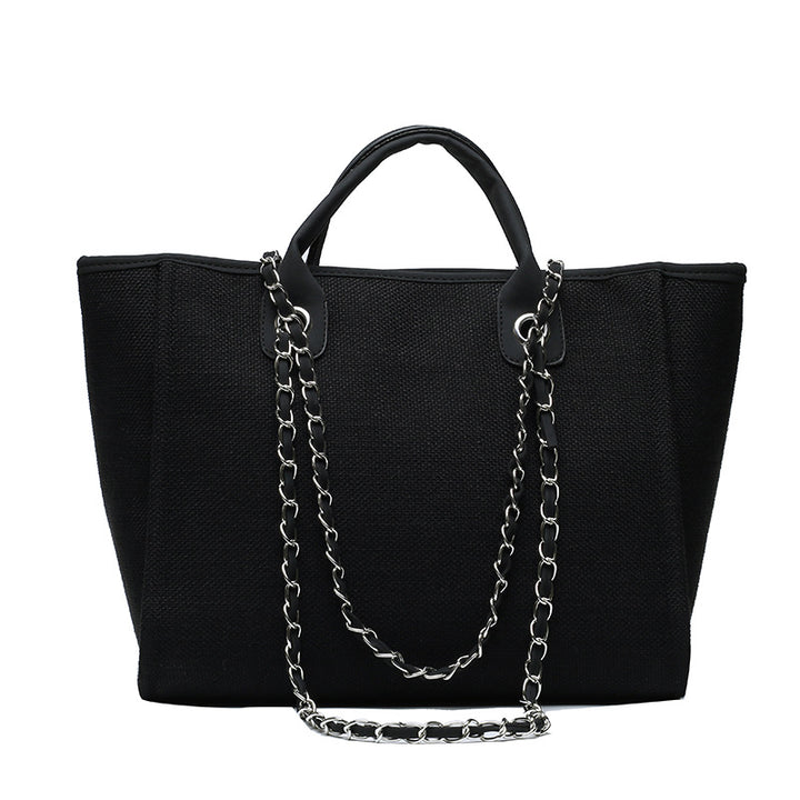 Simple Canvas Tote Bag Large Capacity Shoulder Bag Casual Handbag For Travel Shopping