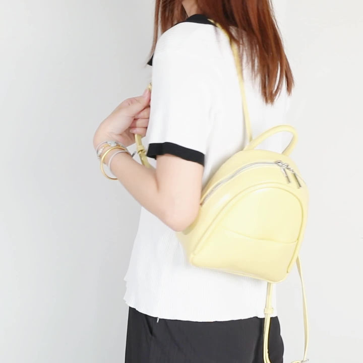 Mini Minimalist Backpack Solid Color Travel Storage Daypack Daily Use Bag For Women