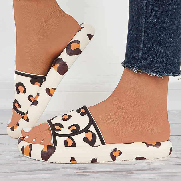 Summer Polka Dots Soft Sole Slippers Flatform Heel Slide Sandals