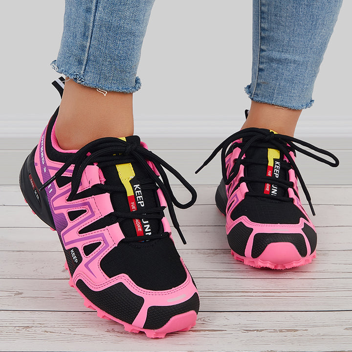 Colorful Breathable Knit Sneakers Chunky Sole Walking Shoes