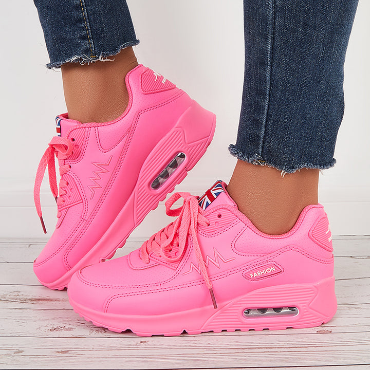 Women Air Cushion Sneakers Lace Up Chunky Walking Shoes