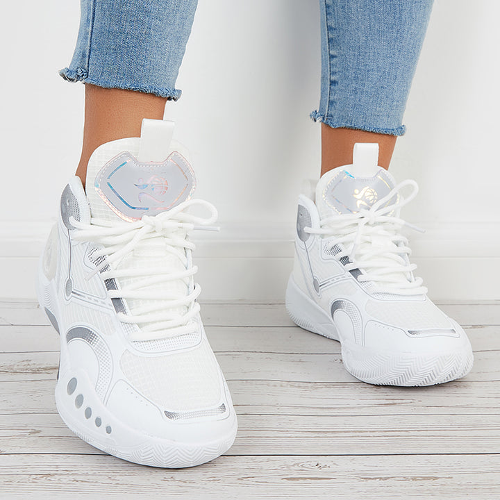 Women Basketball Sneakers High Top Chunky Sole Sports Shoes