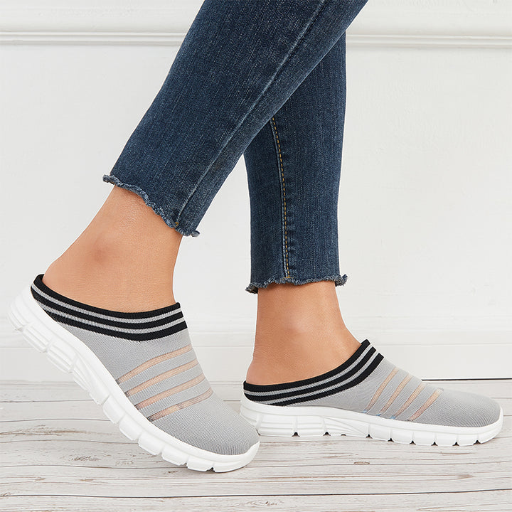 Breathable Mesh Half Slipper Loafers Slip on Walking Shoes