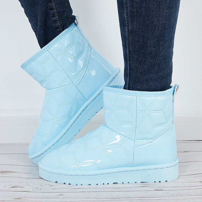 Waterproof Warm Fur Platform Snow Booties Winter Ankle Boots