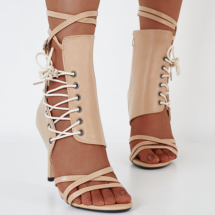 Open Toe Cutout Stiletto High Heels Buckle Strap Sandals
