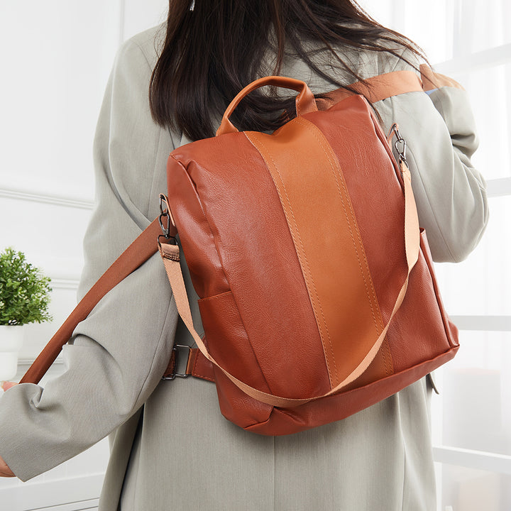 Vintage Solid Color Backpack Detachable Shoulder Bag for Work
