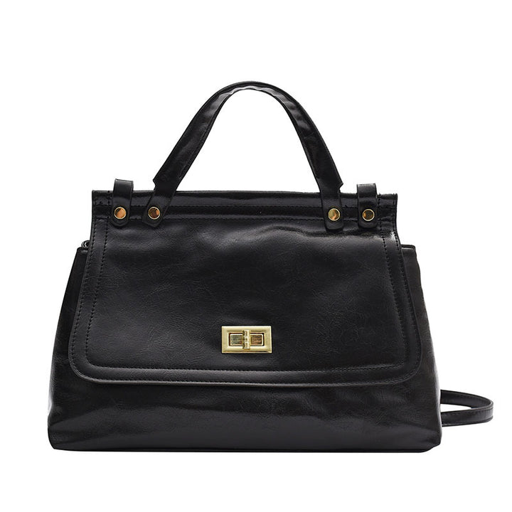 Women Vintage Messenger Shoulder Bag Solid Color Crossbody All-Match Handbag