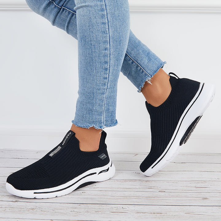 Lightweight Knit Sneakers Slip on Walking Running Shoes