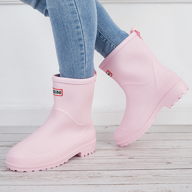 Women Mid Calf Rain Boots Waterproof Garden Outdoor Shoes