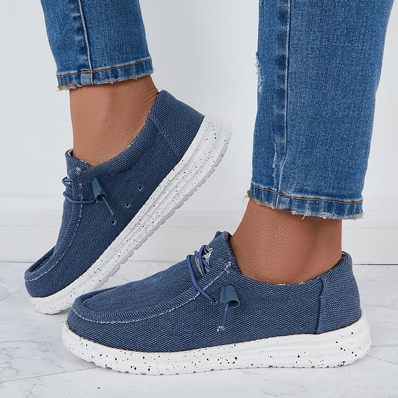 Round Toe Lightweight Flats Slip on Sneakers Walking Shoes