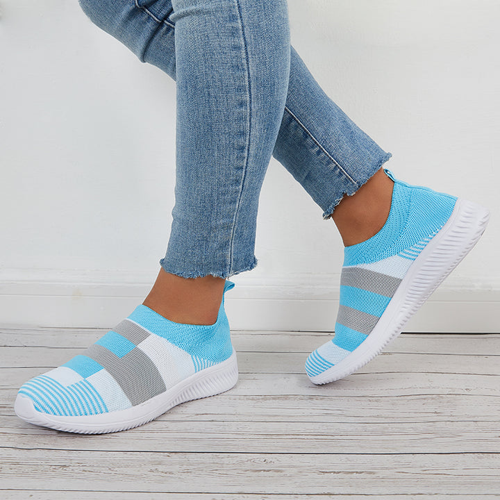 Women Stretch Knit Sneakers Slip On Breathable Shoes