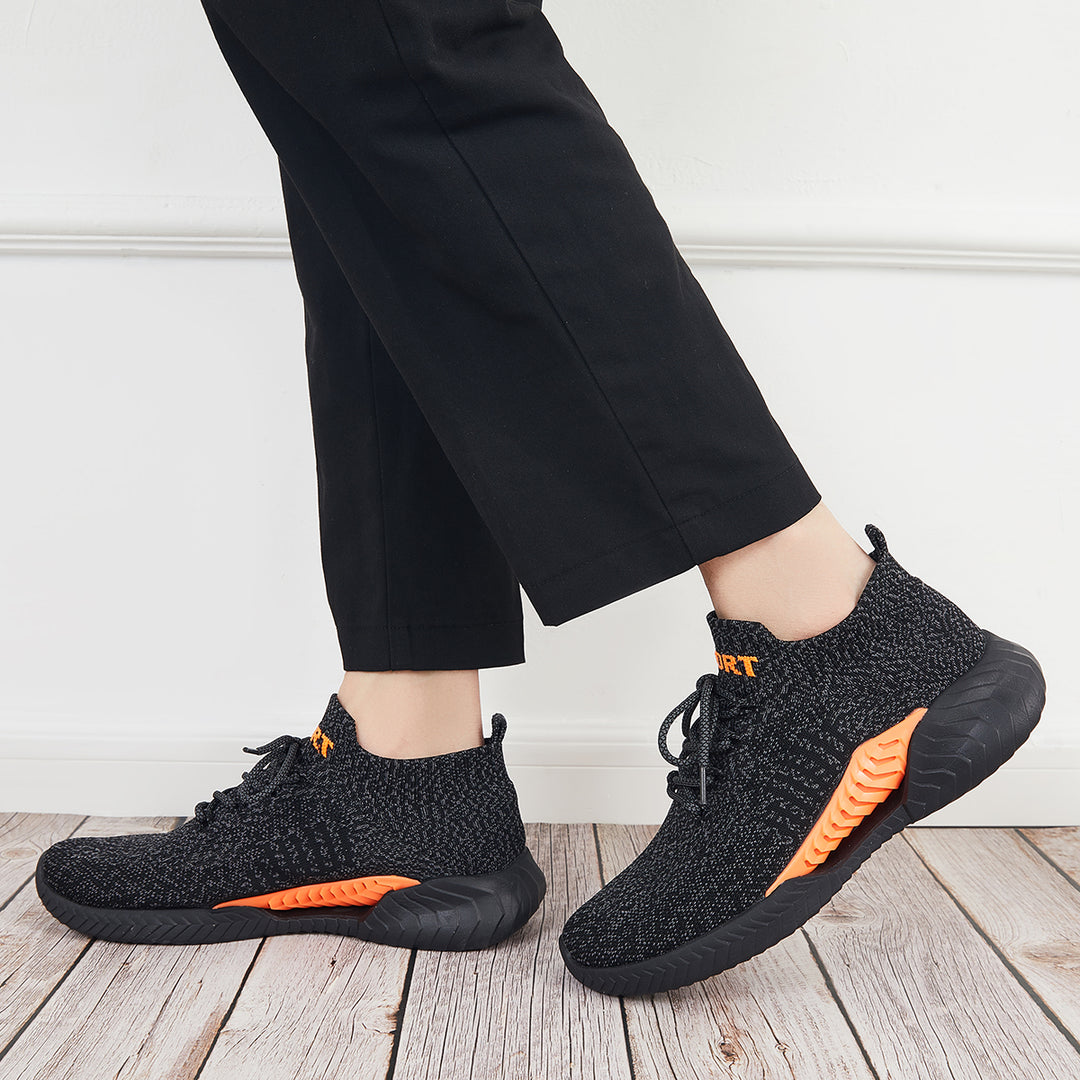 Unisex Breathable Sneakers Low Top Knit Walking Running Shoes