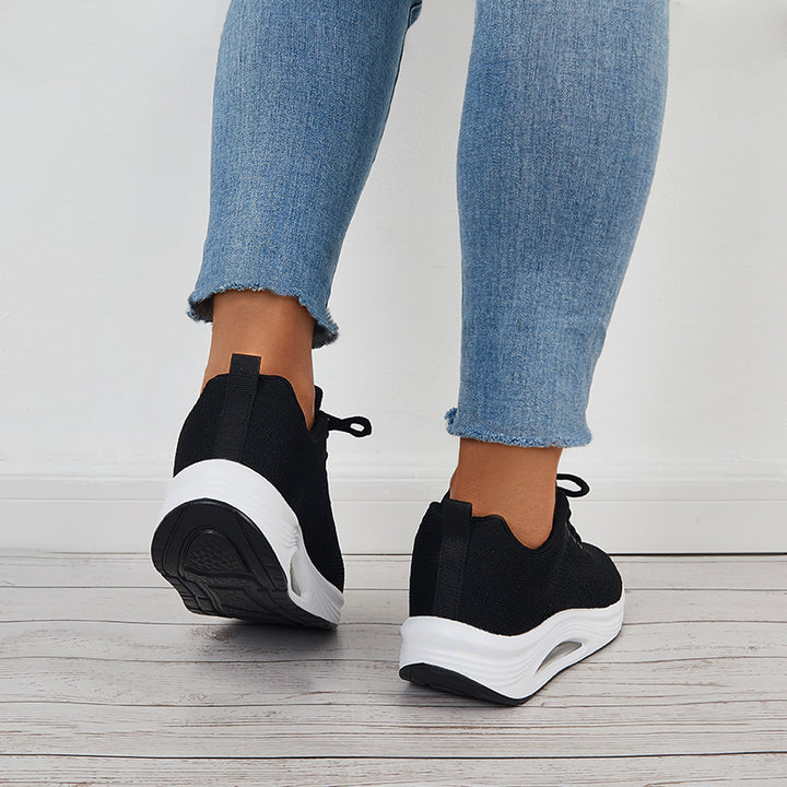 Mesh Air Cushion Sneakers Platform Wedge Walking Shoes
