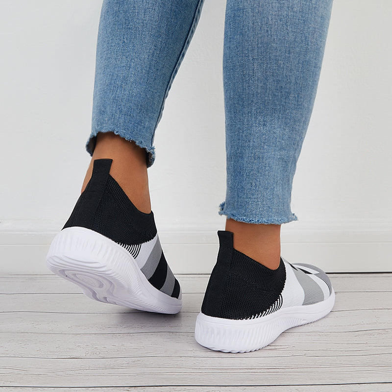 Women Stretch Knit Sneakers Slip On Breathable Shoes