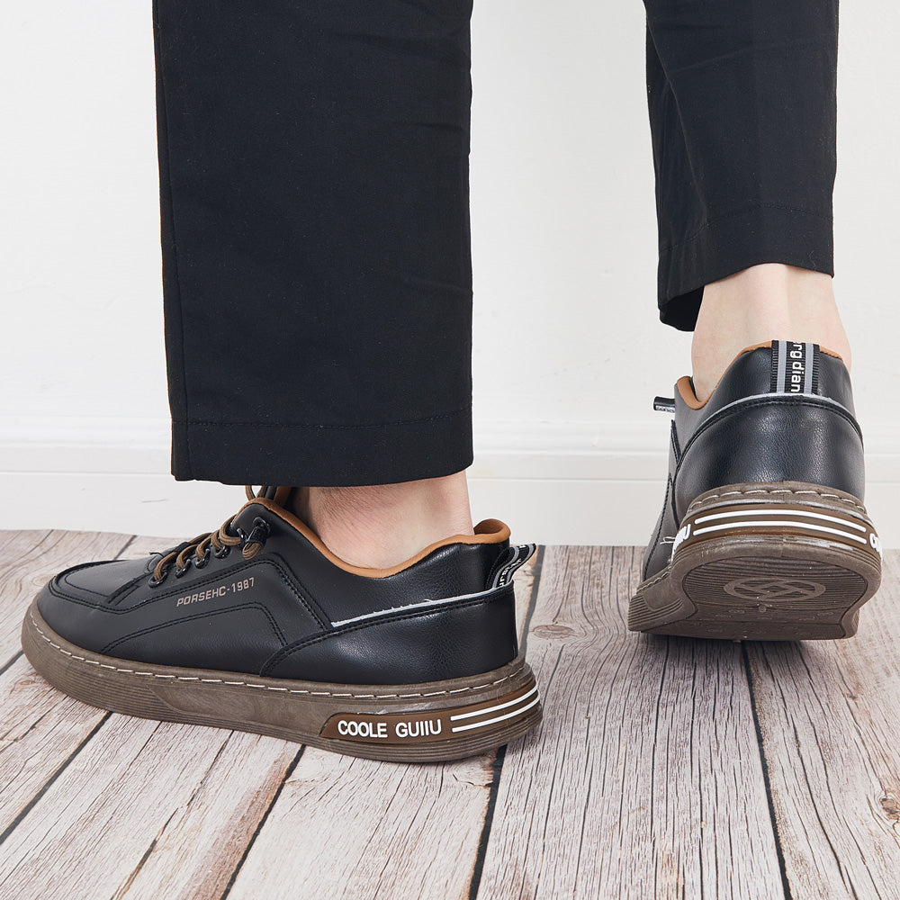 Men's Lace Up Platform Sneakers Casual Walking Shoes