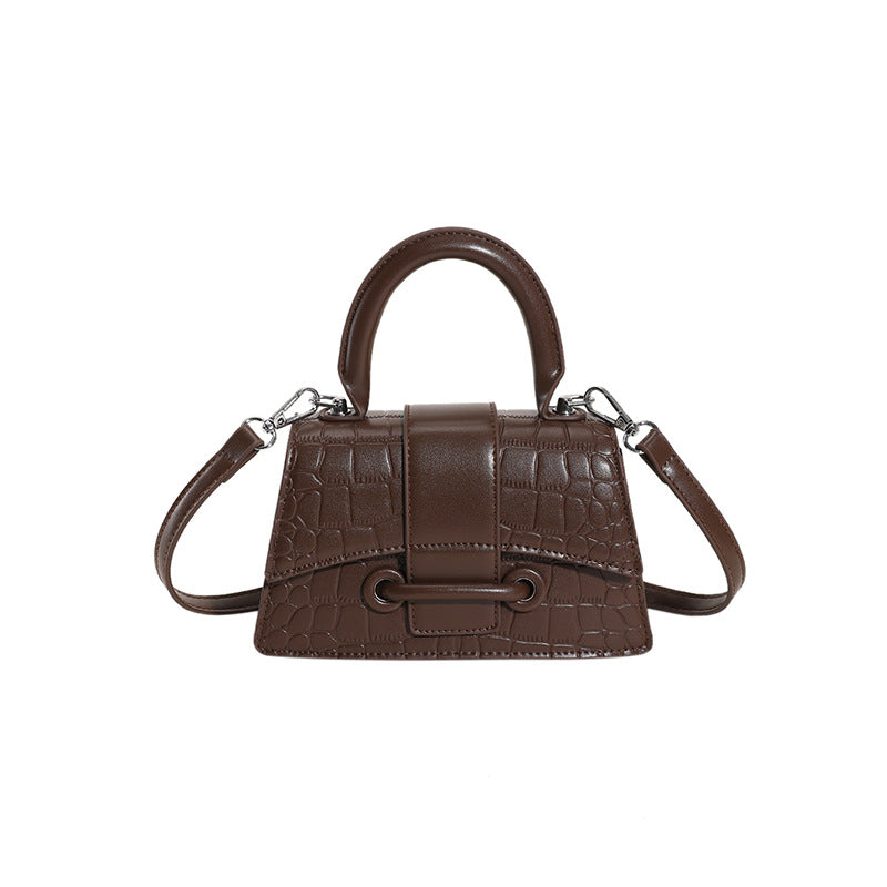 Crocodile Embossed Crossbody Bag Square Flap Shoulder Bag Versatile Handbag & Purse
