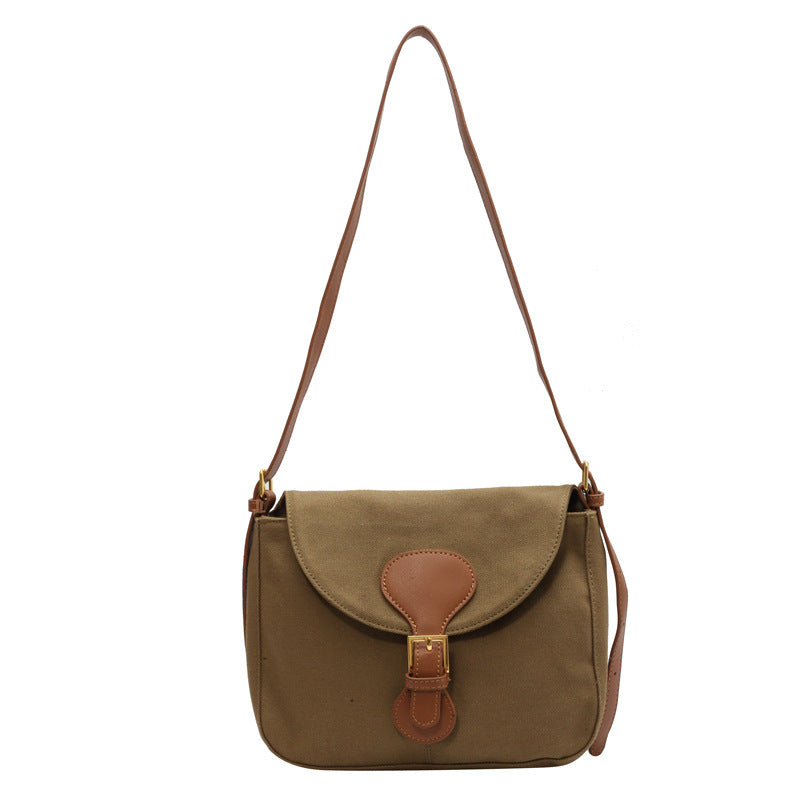Canvas Messenger Bag Vintage Small Crossbody Shoulder Bag Multifunctional Flap Bag Purse