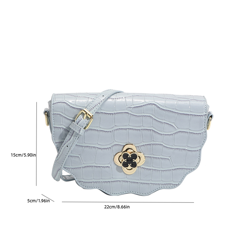 Crocodile Pattern Coin Purse Crossbody Bag Versatile Saddle Bag & Shoulder Bag