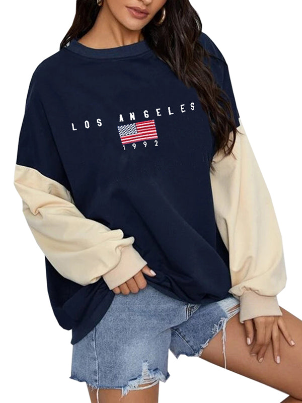 Women Crewneck Sweatshirts Long Sleeve Loose Fitting Pullovers