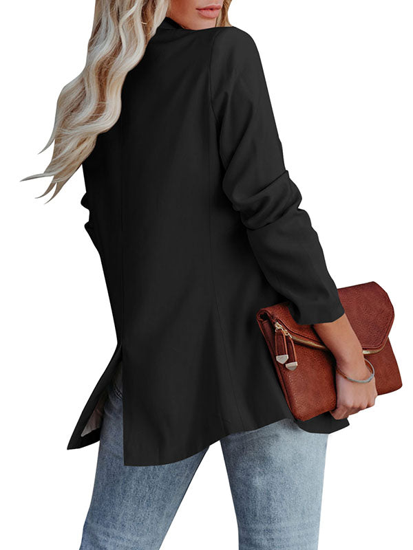 Womens Casual Blazers Open Front Cardigan Long Sleeve Work Office Blazer Jackets