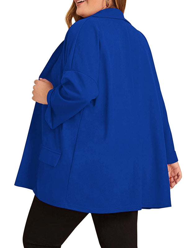 Women Plus Size Casual Blazer Open Front Long Sleeve Work Office Jackets Blazer