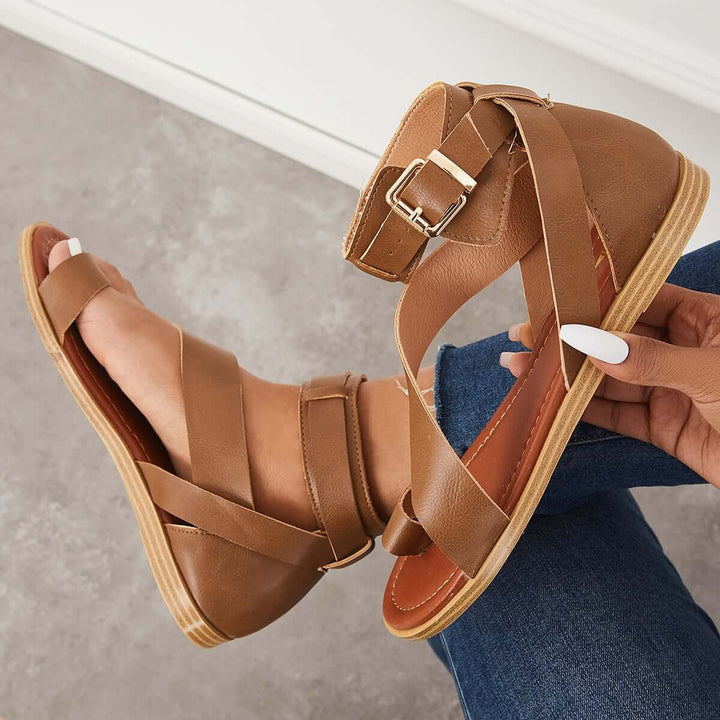 Fashion Flip-flops Flat Heel Buckle Strap Sandals