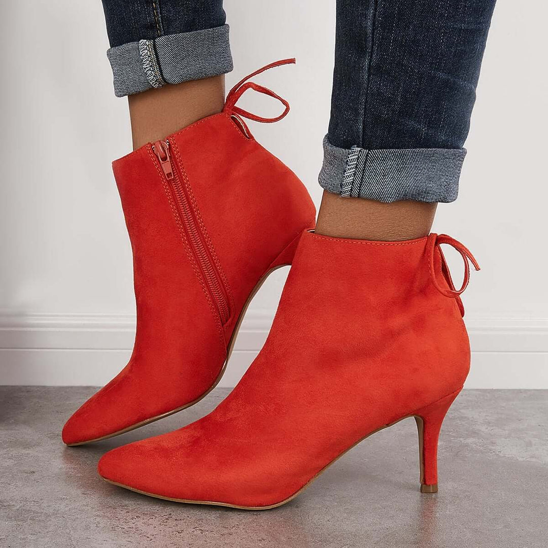 Pointed Toe Stiletto Ankle Boots High Heel Dress Booties