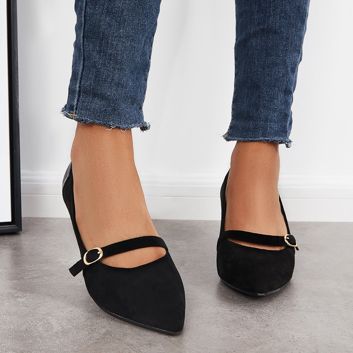 Women Low Kitten Heels Pointed Toe Slip on Dress Pumps Shoes – Tinstree