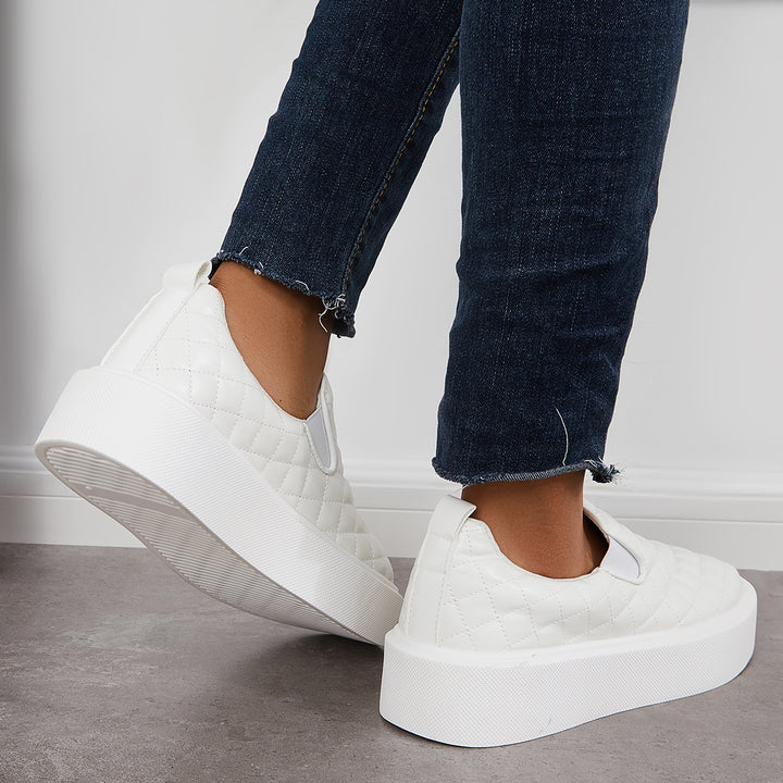 Casual Platform Loafer Sneakers Slip on Walking Shoes