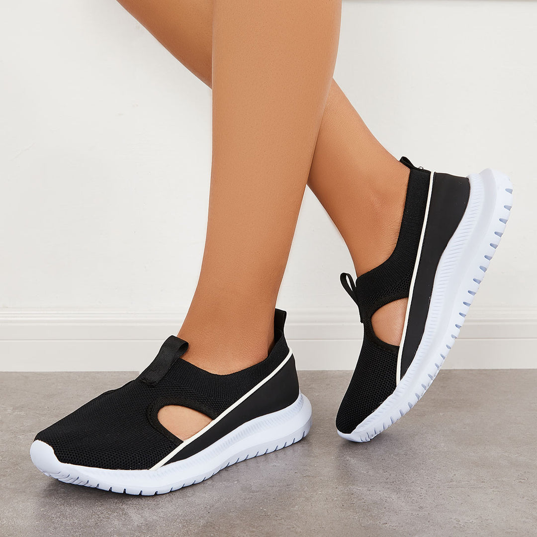 Women Slip on Mesh Knit Flat Loafers Breathable Walking Shoes