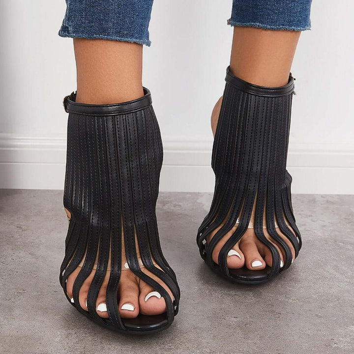 Gladiator Tassel Ankle Strap High Heels Fringed Dress Sandals