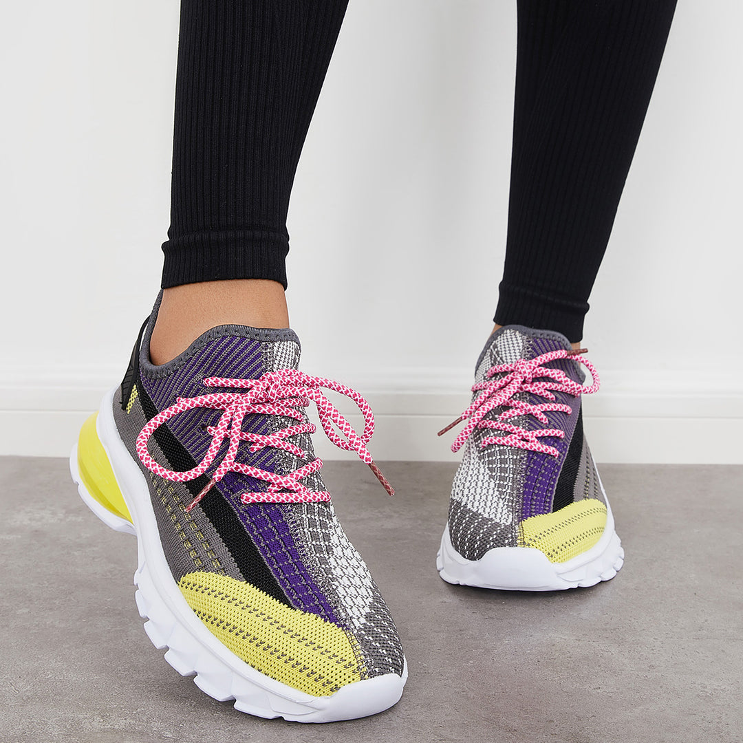 Lightweight Mesh Chunky Sneakers Slip on Running Sport Shoes