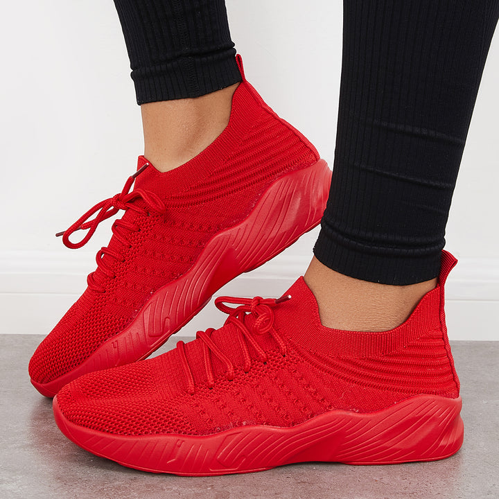 Casual Mesh Knitting Sneakers Lightweight Arch Support Running Shoes