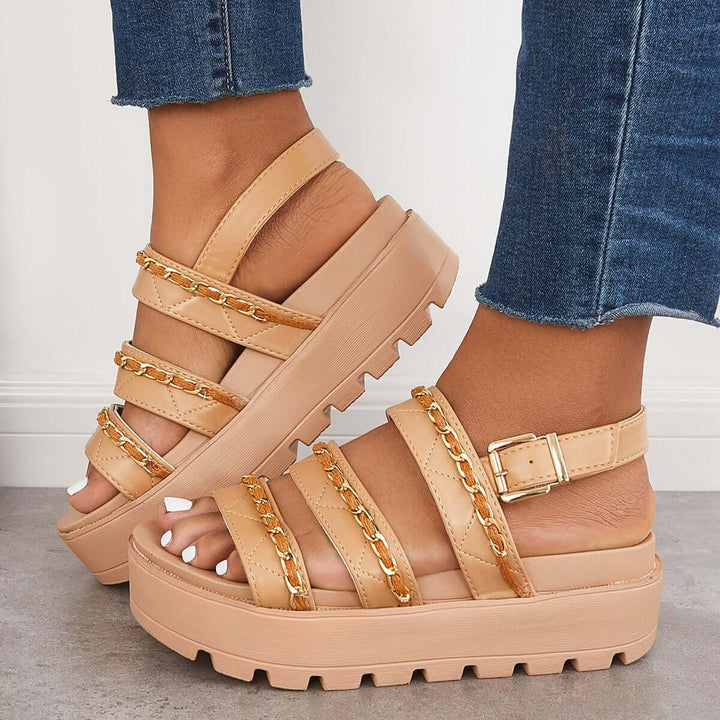 Open Toe Platform Heel Sandals Thick Sole Summer Shoes
