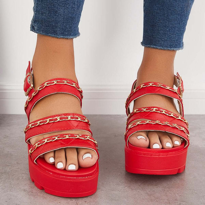Open Toe Platform Heel Sandals Thick Sole Summer Shoes