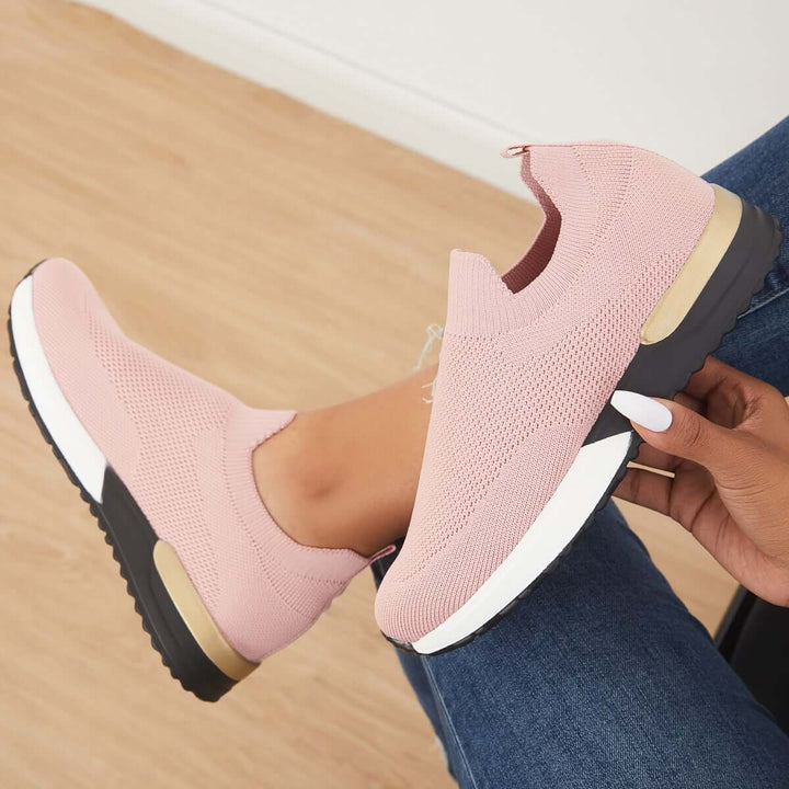 Breathable Mesh Knit Slip on Loafers Flat Walking Shoes