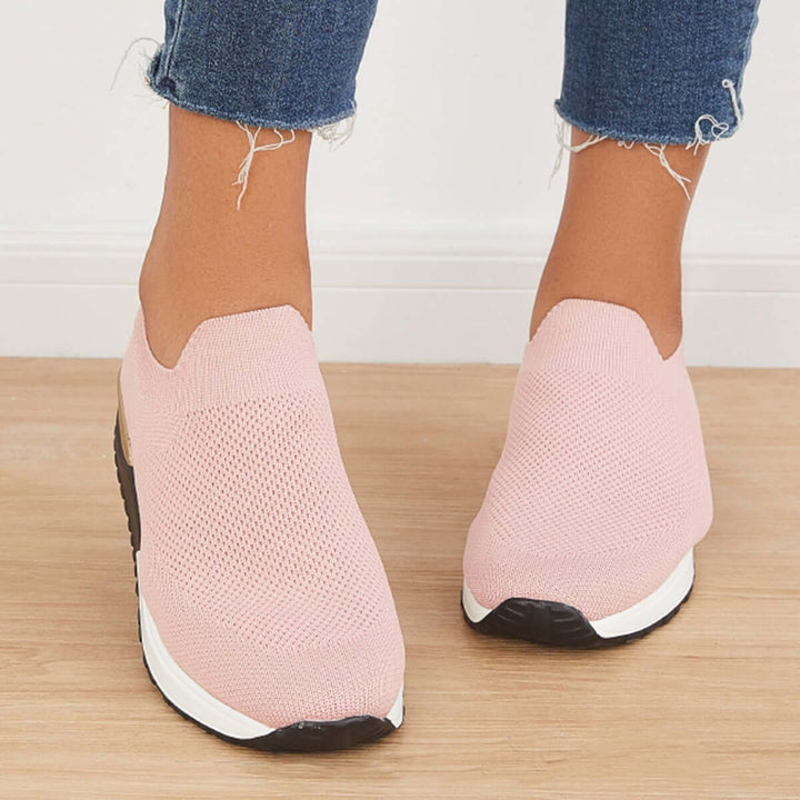 Breathable Mesh Knit Slip on Loafers Flat Walking Shoes