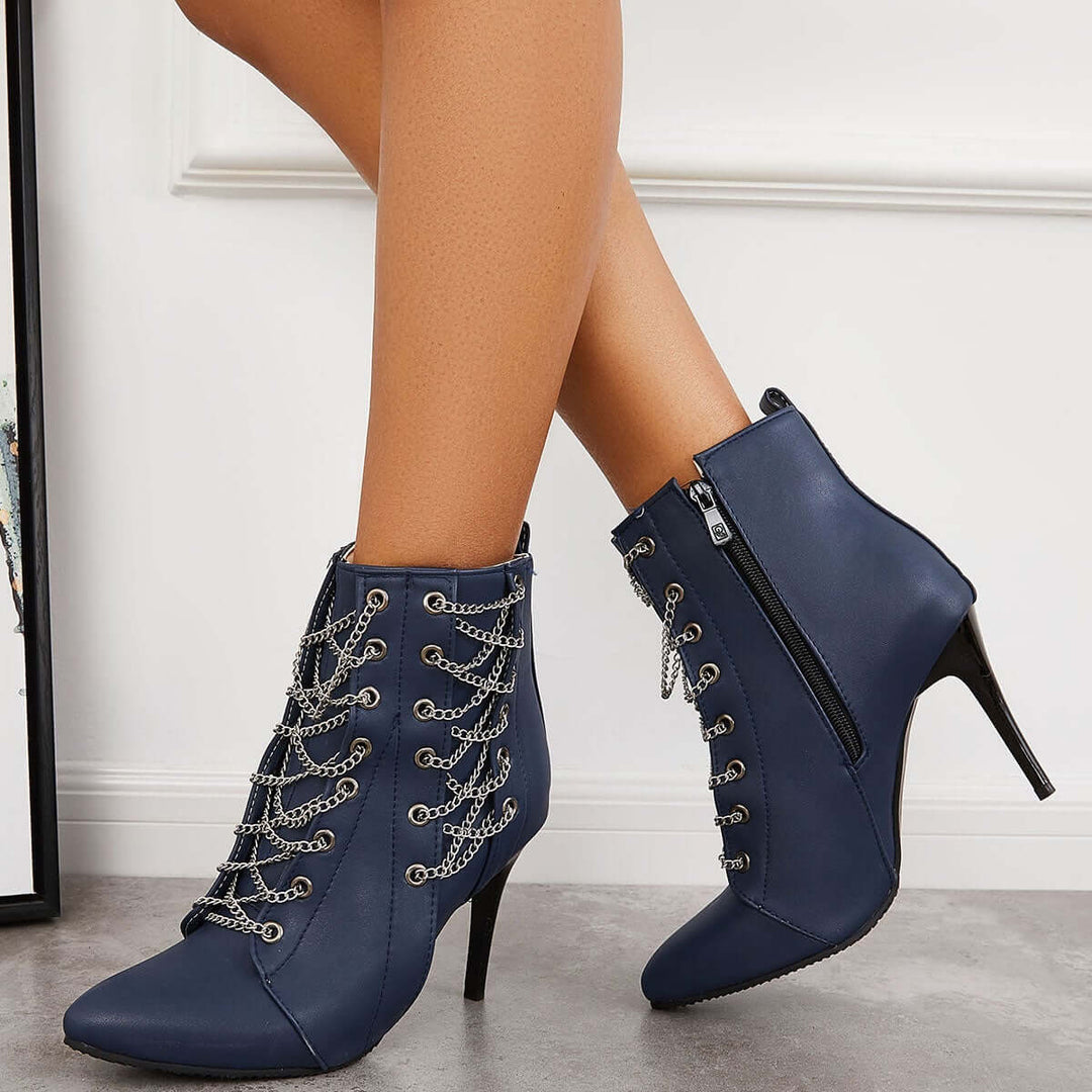 Pointed Toe Stilettos Ankle Boots High Heel Booties