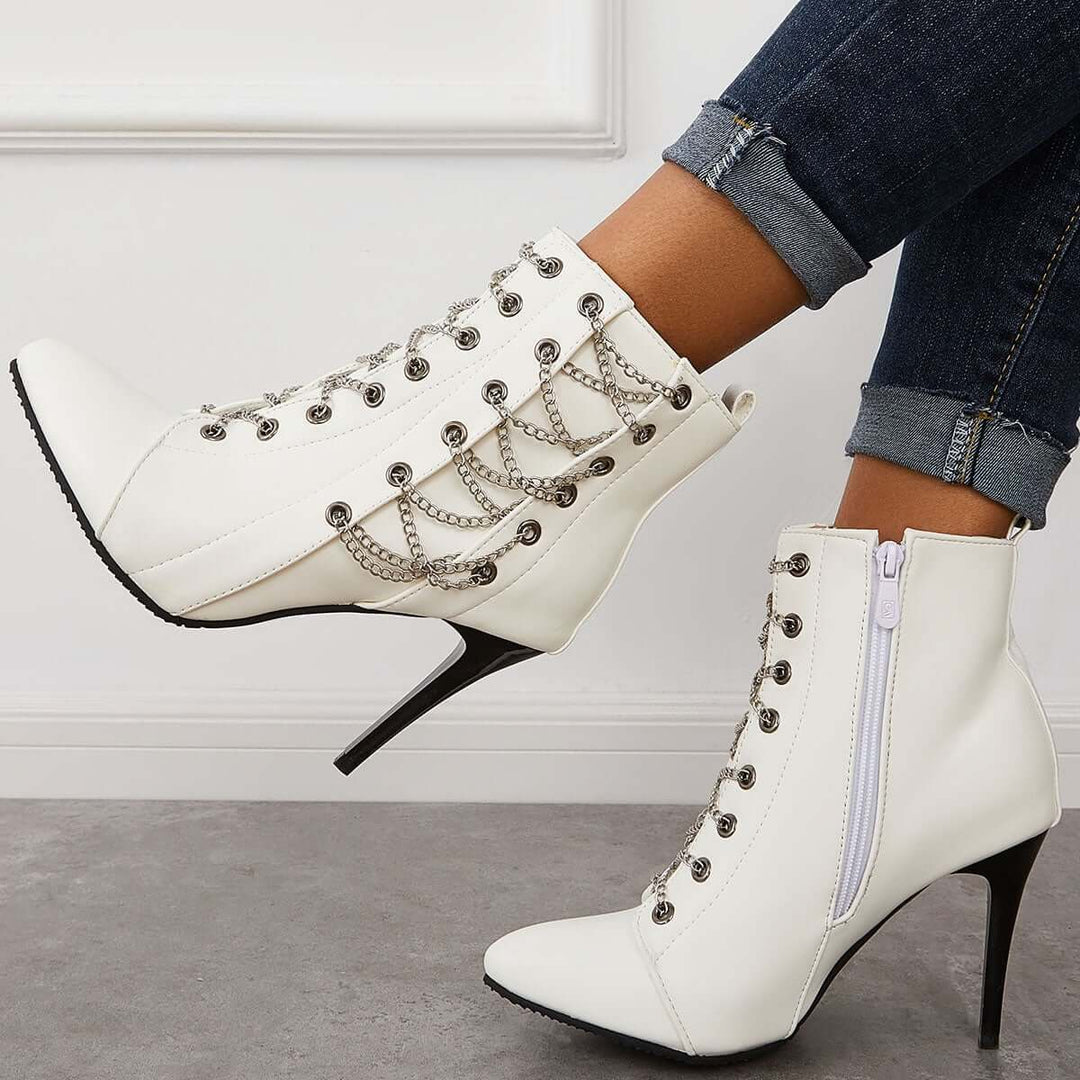 Pointed Toe Stilettos Ankle Boots High Heel Booties