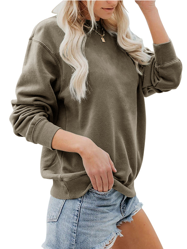 Women Crewneck Sweatshirts Long Sleeve Tunic Tops Loose Fitting Pullovers