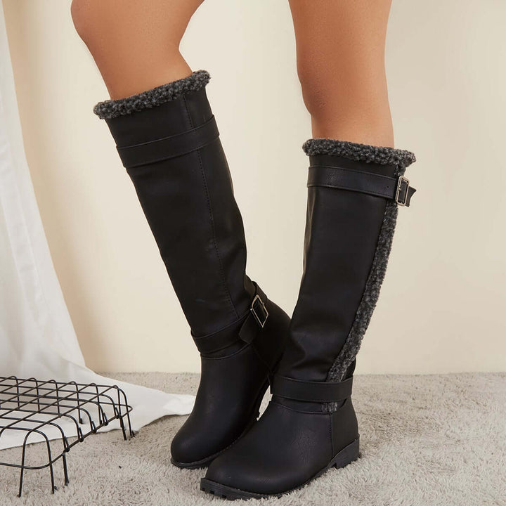 Warm Knee High Snow Boots Winter Fur Lined Riding Boots