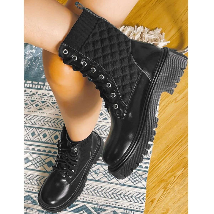 Chunky Platform Chelsea Ankle Boots Lug Sole Combat Booties